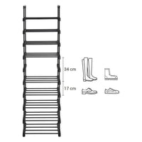 1 x RAW Customer Returns SONGMICS Shoe Rack with 10 Tiers, Open Shoe Cabinet, Narrow Shoe Rack, Metal Shoe Storage, Space Saving, for Dressing Room, Hallway, 30 x 45 x 174 cm, Black LSA25BK - RRP €25.99