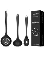 1 x RAW Customer Returns Pieces Silicone Kitchen Utensils Set, Soup Ladle Pasta Fork Slotted Spoon, Non-Stick BPA Free, High Heat Resistant Cooking Utensils for Mixing, Serving, Draining, Flipping, Stirring - RRP €16.13