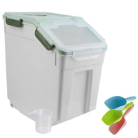 1 x RAW Customer Returns Uotyle Feeding Bin, Dog Feeding Bin 10 kg for Dog Food Storage BPA Free Pet Food Container Airtight with Lid Shovel Dog Food Box for Dry Food Cyan  - RRP €37.92