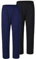 1 x RAW Customer Returns JINSHI Pajama Pants Long Men s Sleepwear Winter Pajama Pants Spandex Loungewear Leisure Pants Black Navy Blue 2 Pack 56-58 US XL  - RRP €34.99