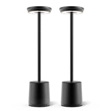 1 x RAW Customer Returns tekstap LED table lamps wireless with battery, 5000 mAh metal aluminum bedside lamp set of 2 with charging function, 3 colors continuously dimmable LED desk lamp without cable for indoor outdoor black - RRP €56.46