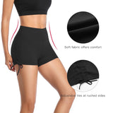 1 x RAW Customer Returns VUTRU Women s Swim Shorts High Waist Beach Shorts Running Gym Yoga Shorts with Adjustable Drawstring Black M - RRP €21.74