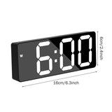 1 x RAW Customer Returns Alarm Clock, LED Display, Digital Mirror Alarm Clock, Battery Plug, Dual-Purpose Clock, Snooze Function, Night Mode, Alarm Clock, Suitable for Bedroom, Office, White - RRP €13.99