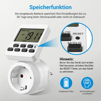 1 x RAW Customer Returns DEWENWILS timer socket, digital timer German version with 16 switching programs, countdown function, 180 rotatable display, digital timer socket for aquarium 2 pieces - RRP €21.17