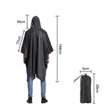 3 x Brand New ZHIOPRO Waterproof Rain Poncho, 3-in-1 Multifunctional Raincoat, Foldable Multi-Purpose Rainwear for Adults, Sun Protection Tarpaulin Reusable, with Carrying Bag - RRP €82.8