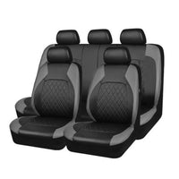 1 x RAW Customer Returns Mulcort 9pcs Car Seat Covers Universal PU Leather Seat Protector Full Set Car Interior Accessories for Auto SUV Vehicle - Gray - RRP €48.4