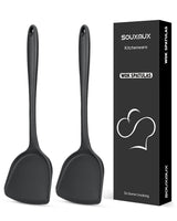 1 x RAW Customer Returns Pack of 2 Silicone Wok Spatulas, Non-Stick BPA Free High Heat Resistant Practical Kitchen Utensils for Cooking, Baking, Egg Turning, Pancakes, Burgers - RRP €14.11