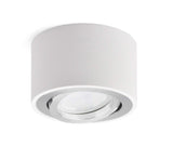 1 x RAW Customer Returns KYOTECH LED surface-mounted spotlight matt white-flat pivoting surface-mounted spotlight 80x50mm downlight for 5W LED module 230V, ceiling spotlight made of aluminum ceiling light surface-mounted, round - RRP €20.16