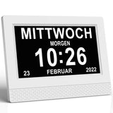 1 x RAW Customer Returns Hiseeyo-8 inch first-class digital calendar clock wall clock digital large senior citizen clock with date, digital clock for seniors, visually impaired people and people with dementia e.g. Alzheimer s disease  - RRP €40.33