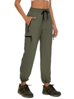 1 x RAW Customer Returns BATHRINS women s hiking trousers, quick-drying outdoor trousers, lightweight, breathable trekking trousers, women s stretch functional trousers with zip pockets army green, XL  - RRP €35.64