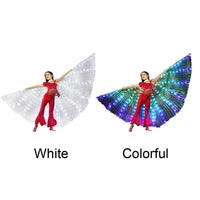 1 x RAW Customer Returns Tongdejing Belly Dance Wings LED Belly Dance Wings Luminous B Butterfly Wings with Telescopic Stick for Kids LED Wings Belly Dance Halloween Stage Wear White  - RRP €32.78