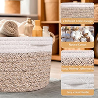 4 x Brand New Verdenu storage basket braided cotton rope, set of 5 baskets storage cotton rope, braided storage basket, shelf baskets for bathroom, bedroom, children s room, living room two-tone  - RRP €98.2