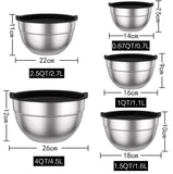 1 x RAW Customer Returns Wildone salad bowl set of 5, stainless steel bowl with airtight lid, size 4.5l, 2.7l, 1.6l, 1.1l, 0.7l, mixing bowl set for the kitchen, non-slip stackable - RRP €24.99