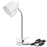 1 x RAW Customer Returns Aigostar clamp lamp retro, desk lamp clampable, without light bulb, suitable for E27 model LED light bulb, flexible metal arm, cable with switch, reading lamp bed, clamp light, bedside lamp, white - RRP €20.87