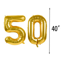 7 x Brand New 50th Birthday Party Supplies Gold Number 50 Mylar Balloon Latex Balloon Decoration Great Cute 50th Birthday Gift for Girls Photo Props - RRP €84.0