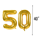 7 x Brand New 50th Birthday Party Supplies Gold Number 50 Mylar Balloon Latex Balloon Decoration Great Cute 50th Birthday Gift for Girls Photo Props - RRP €84.0