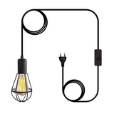 1 x RAW Customer Returns Vintage hanging lamp with plug, industrial metal cage pendant lamp with 600 cm cable, retro E27 lamp holder Edison style black, plug in pendant light kit for farmhouse loft living room - RRP €16.08