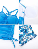 1 x RAW Customer Returns Maccie Maternity Clothing Elegant Breathable Maternity Tankini with Ruffles Blue XXL - RRP €34.27