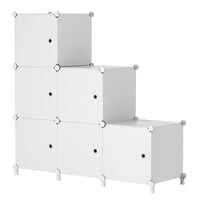 1 x RAW Customer Returns AWTATOS Plug-in Shelving Unit 6 Cube Storage System Combination Shelves with Doors Shelf Cube DIY Multifunctional Shelving System Shelf Modular for Living Room, Bedroom, Bathroom White ULPZ043 - RRP €28.86