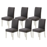 1 x RAW Customer Returns MIULEE Chair Covers with Backrest 6 Pieces Chair Cover Universal Size Modern Stretch Chair Covers Removable Living Room Cover for Hotel Restaurant Dark Gray - RRP €26.12