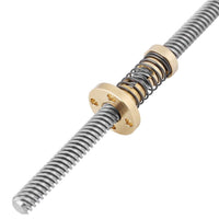 1 x RAW Customer Returns T8 lead screw and brass nut, threaded rods with backlash-free spring loaded nut for 3D printer, stainless steel 304 400mm  - RRP €14.87