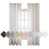 1 x RAW Customer Returns MIULEE Set of 2 Voile Curtains Sheer Linen Curtain with Eyelets Transparent Linen Look Curtain Eyelet Curtain Living Room Window Curtain Translucent Decorative Curtain Bedroom 140 x 175 cm W x H White - RRP €27.3