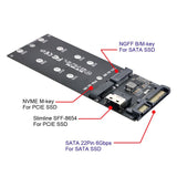 1 x RAW Customer Returns chenyang M.2 NVME PCIE SSD to SFF-8654 NGFF SATA SSD to SATA 2 in 1 Combo Adapter for Mainboard NVEM SSD to SATA does not work.  - RRP €22.88