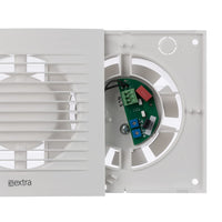 1 x RAW Customer Returns EUROPLAST 100mm bathroom fan with humidity sensor and timer Quiet fan - plastic - white - RRP €32.9