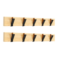 1 x Brand New Anjuer Wall Hanger with 5 Retractable Hooks, 20kg, Bamboo Board, Black Hooks - RRP €34.7