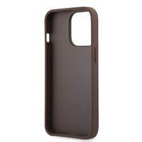 1 x RAW Customer Returns Guess GUHCP13L4GMGBR case for iPhone13 Pro 13 6.1 brown 4G Big Metal Logo - RRP €26.99