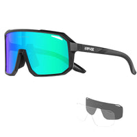 1 x RAW Customer Returns KAPVOE Polarized Cycling Glasses Men Women Sunglasses 3 Interchangeable Lenses TR90 Sports Glasses Cycling MTB Cycling Glasses Running Hiking Golf Baseball Volleyball Tennis Fishing Softball Mountaineering Green - RRP €33.0