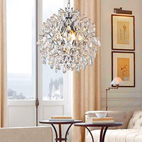 1 x RAW Customer Returns Bestier Modern Pendant Chandelier Crystal Raindrop Ceiling Light Fixture for Dining Room Bathroom Bedroom Living Room 3 E14 Bulbs Diameter - RRP €129.99