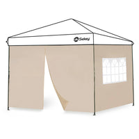 1 x RAW Customer Returns Sekey 2 side panels side walls for gazebo 3 3m, waterproof for marquee, party tent 1 window 1 zipper, khaki  - RRP €33.99