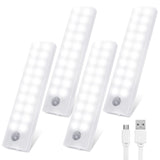 1 x RAW Customer Returns Tolare LED Closet Lights, Motion Sensor Closet Light, 20-LEDs Rechargeable Closet Lights with Adhesive Magnetic Strip, Adjustable Brightness, for Stairs, Under Cabinet, Hallway 4 Pcs  - RRP €33.99