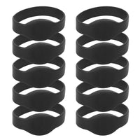 1 x RAW Customer Returns 10 Pieces RFID Wristbands, 125Khz RFID Wristband, Silicone RFID Wristband, IP68 Waterproof, ID Card, Sauna Card, Access Control Wristband for Hotel, Swimming Pool, Black  - RRP €19.43