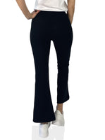 1 x RAW Customer Returns glomy Cabana Pants for Women Slim Lightweight Elephant High Waist Elegant Elastic Made in Italy Black S - RRP €27.6