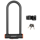 1 x RAW Customer Returns INTEKIN bicycle lock U-lock with bracket, 16mm bicycle U-lock with 3 keys, high security robust bicycle lock, U-lock for motorcycle, e-bike, mountain bike, scooter - RRP €33.26