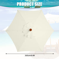 1 x RAW Customer Returns LMYDIDO 300cm Parasol Replacement Cover 6 Ribs Replacement Parasol Canopy Replacement Cover with 6 Ribs Outdoor Umbrella Sun Protection Cream White  - RRP €34.88