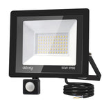 1 x RAW Customer Returns 50W LED spotlight with motion detector outdoors, super bright 6500K 5000LM cold white LED floodlight with motion sensor, IP66 waterproof outdoor spotlight floodlight for garden, courtyards, garage, hotel - RRP €19.99