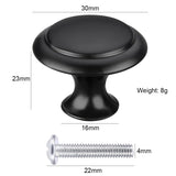 1 x RAW Customer Returns SHANHAIKX Matte Black Drawer Knob, 25 Pack Black Stainless Steel Round Handles, Drawer Handles, Drawer Knob With Alloy Install Screw For Cabinet Drawer Dresser Kitchen - RRP €14.39