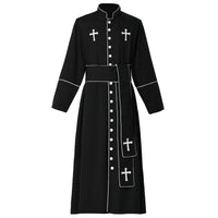 1 x RAW Customer Returns BPURB Roman Catholic Church Priest Soutane Robe with Belt Pope Bishop Pastor Clergy Vestments Men Priest Costume - RRP €53.44