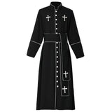 1 x RAW Customer Returns BPURB Roman Catholic Church Priest Soutane Robe with Belt Pope Bishop Pastor Clergy Vestments Men Priest Costume - RRP €53.44