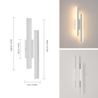 1 x RAW Customer Returns Riserva Wall Light LED Indoor Modern, 16W Creative Wall Lamp 1800LM, Warm White 3000K, Long Parallel Wall Light for Living Room Corridor Stairs, White, 40cm - RRP €29.17