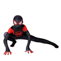 1 x RAW Customer Returns Kids Theme Party Cosplay Miles Morales Spider Fancy Costume, Boy Performance Superhero Action Disguise 3D Anime Boysuit Costume Overall for Halloween Christmas Carnival 110-120 - RRP €23.59