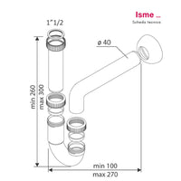 1 x RAW Customer Returns Schl fer 4618105 Sink siphon with drain, drain kit with universal siphon G 1 1 2 and drain with plug for washbasin, sink, laundry room, 40 mm wall drain pipe connection - RRP €23.29