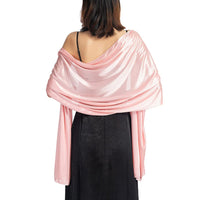 1 x Brand New LIAOPUFUS Elegant Satin Stole Shawl for Women Ceremony Stole Wraps Soft Coat for Summer Wedding Bridal Dress Party, 2-Light Pink, One Size - RRP €32.99