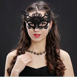 1 x Brand New YANGWEN Venetian Masks,6pcs Black Sexy Ladies Lace Eye Mask,Lace Masquerade Mask for Carnival Masquerade Halloween Carnival Cosplay Party Gothic Face Mask - RRP €7.09