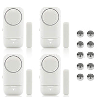 1 x RAW Customer Returns Shackcom 4pcs Window Alarm Door Alarm Self-Adhesive Alarm Window 120dB with Wireless Magnetic Sensor for Home Security Burglar Protection Door Alarm Sensor with Batteries - RRP €20.99