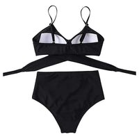 1 x RAW Customer Returns Jarseila Women s Bikini Set Sexy Two Piece Swimsuit Bikini Top High Waist Bikini Bottoms Elegant Push Up Swimwear Black XL - RRP €35.99