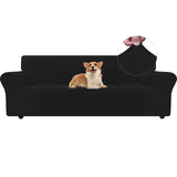 1 x RAW Customer Returns Ystyle Velvet Sofa Cover, 4 Seater Sofa Cover with Armrests, Anti-Scratch Cat Sofa Cover, Stretch Sofa Covers, Universal Washable Non-Slip Summer Sofa Cover, Black - RRP €42.99